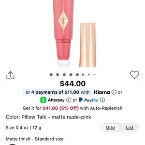 Charlotte Tilbury Pillow Talk Matte Lipstick - Nude Pink